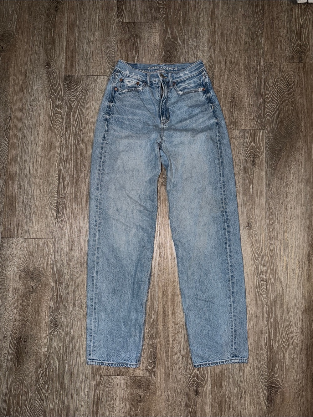 American Eagle baggy fit denim Light Blue Straight Leg Jeans casual festival